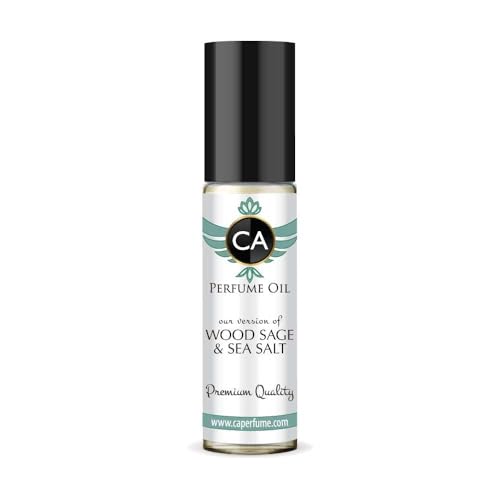 CA Perfume Impression of Wood Sage &amp; Sea Salt Unisex Eau De Parfum Aromatic Scent Long Lasting Unisex Fragrance Travel Size TSA Ready for Day and Night Wear 0.33 Fl Oz 10ml