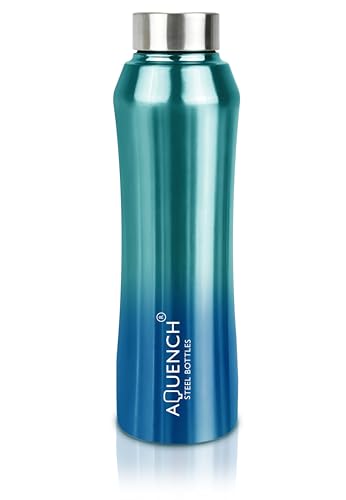 Image of Stainless Steel Water Bottle 1 Litre Bottles for Kids Girls Boys School Adults Office Gym(Turquoise Colour, Steel Cap, Set of 1, 1000 Ml)