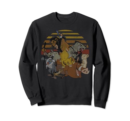 Sweatshirt Disney Le Roi Lion vintage style sunset stripe pour un look décontracté