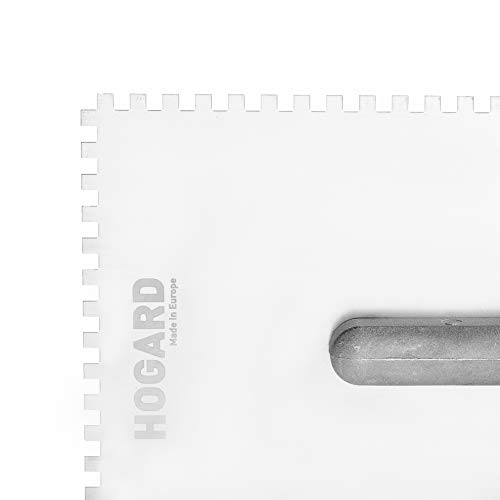 HOGARD Zahnkelle 4mm | Profi Zahnspachtel aus rostfreiem Edelstahl - Zahnglättekelle | Hergestellt in der EU | Zahnung 4x4mm