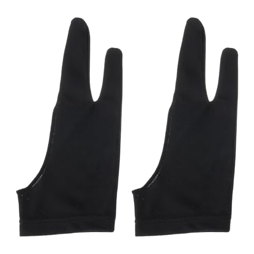 sourcing map 2pcs Artists Drawing Glove for Digital Drawing Tablet, Art Glove for Right/Left Hand, Small 8" x 3" Black