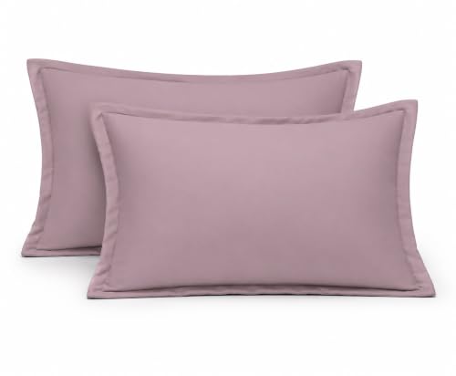 Image of RD TREND Premium Elastic Fitted Solid Bedsheet for Double Bed King Size(78x72x8 Inches) with 2 Pillow Covers Size (18x28 Inches) Color-Mauve Rose