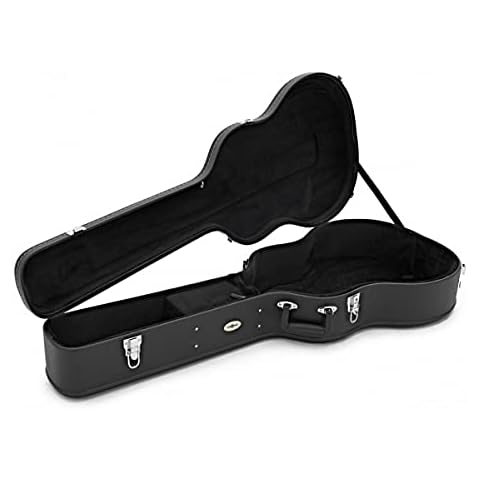 Guitar Hard Case for Acoustic Guitars - Lockable with Plush Lining Cover