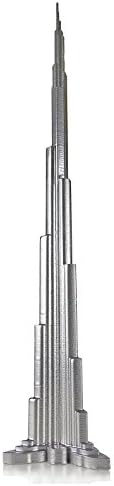 Silver Burj Khalifa Model Tower 3D Printed Plastic Building