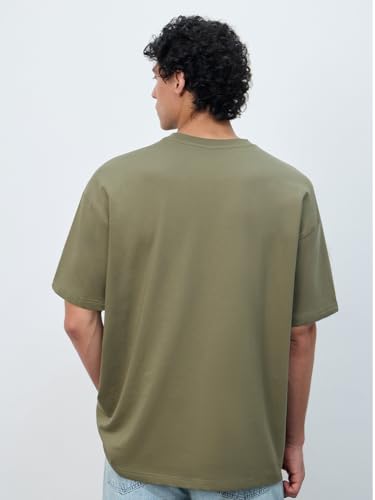 Image of The Souled Store Mr. Soul Men and Boys Short Sleeve Round Neck Purple Graphic Printed Cotton Oversized T-Shirts