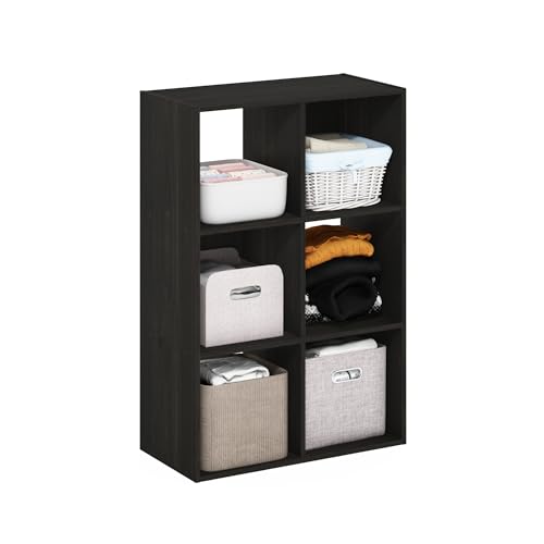 Furinno PELLI Closet Organizers and Storage, 6-Cube Closet Organizer, Open Shelf Closet Storage, for Wardrobe, Bedroom, Living Room, Espresso