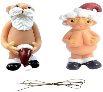 Funny Santa Claus Christmas Ornaments, 2-Piece Hanging Ornament Set, Holiday Charms for Home Party Decorations, Unique Gift