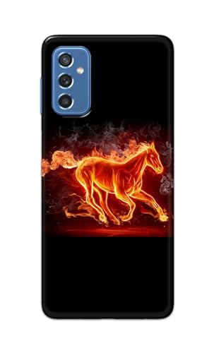 Image of PRINTFIDAA Plastic Printed Hard Back Cover Case For Samsung Galaxy M52 5G Back Cover (Fiery Horse) -112, Multicolor