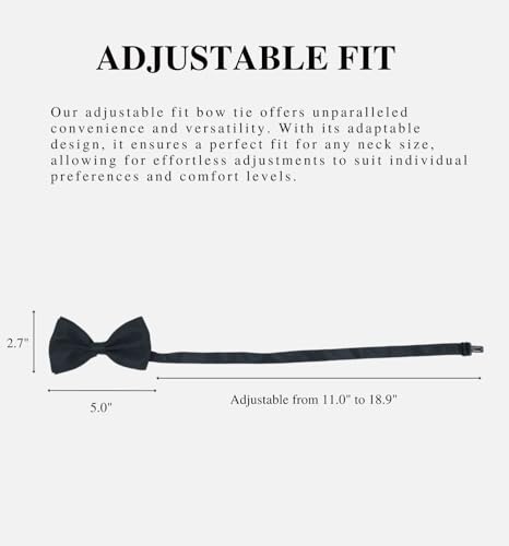Image of MDSTYLE Bow Ties for Men Pre-Tied Adjustable - Classic Men's Bow Tie - Tuxedo Wedding Formal Bowtie Solid Color Bowties