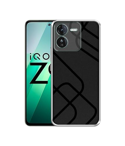Image of Zig-Zag Black Line Design Printed Silicon Soft TPU Back Case Cover for iQOO Z9 5G