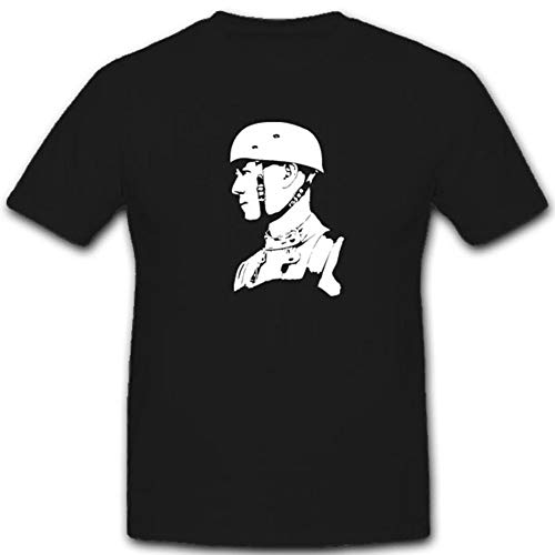 T-Shirt Bundeswehr Soldat Militaire Parachute Chasseur Noir Taille Large 4139
