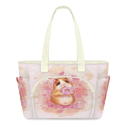 Sac cochon d'Inde léger matelassé et grand cabas zippé pour femme