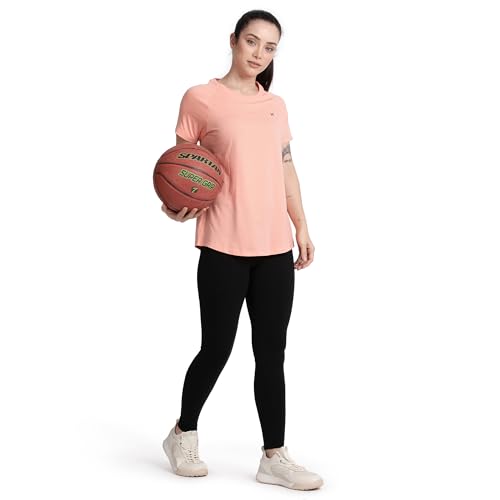 Image of Lavos Women's Regular Fit T-Shirt with Half Sleeve Round Neck, Bamboo & Cotton Gym, Yoga and Sports Wear for Women