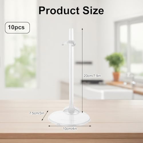 Puppenständer,10 PCS Puppen Ständer Displayhalter,Verstellbar Puppenständer,Kunststoff Puppenständerhalter,Puppen Ständerhalter,Puppenbügel,Mini Puppenständer Puppenzubehör,Für Puppenregal Verwendet