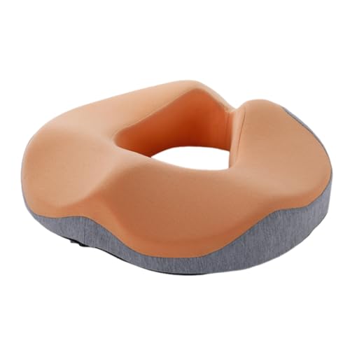 円座クッション 産後 痔 椅子クッション お尻が痛くならない 座布団 空洞デザイン 妊婦 ドーナツクッション 坐骨神経痛を緩和 椅子マット 助産師が推薦 通気性 滑り止め(グレープラスオレンジ)