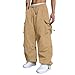 Mens Pants Casual Tall Fashion Drawstring Elastic Waist Chinos Pants Men Relaxed Fit Cotton Hip Hop Parachute Wide Leg Sports Joggers Trouser with Pockets Purple L