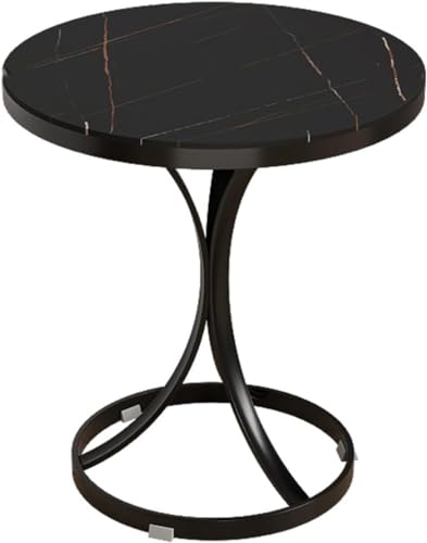Table de canapé pour salon en marbre rond afin de sécuriser l'espace sans angles pointus