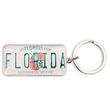 Westmon Works Florida Keychain Souvenir Sunshine State License Plate Metal Key Ring