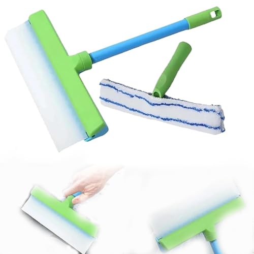 Raclette de Nettoyage de fenêtre avec raclette en Silicone et kit d'outils en Microfibre pour Douche, Verre, Miroir, Porte, Voiture