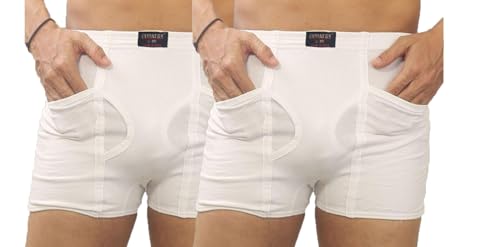 Image of Men White Cotton Pocket Trunks Underwear 3 Pcs Combo