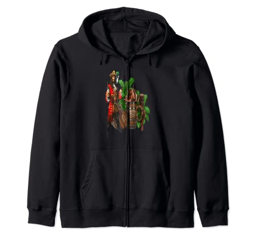 Divertida camiseta de pirata, barriles de vino, pirata, isla, plantas del tesoro Sudadera con Capucha