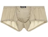 [ジーステーション] S オリーブ ボクサーパンツ メンズ シースルー リラックススタイル フロントワイド フロントノーシーム