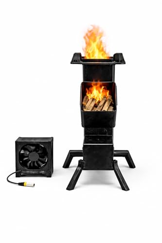 MEEJON Biomass Rocket Stove with Electric Blower Fan - Image 6