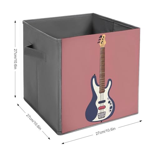 Bacs de rangement pliables cube musique avec poignées cuir pour vêtements - 3