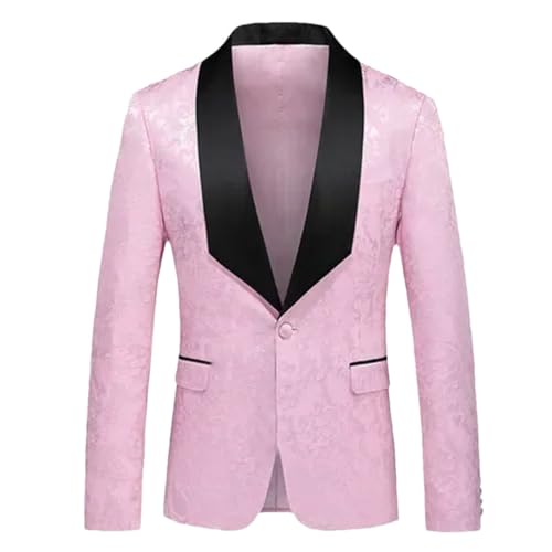 Men's Double Breasted Suit Jacket Lightweight Slim Fit Formal Blazer for Party or Club Events