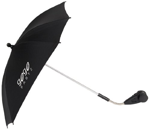 GO-GO BABYZ Outdoor Clip-ON Sports Umbrella, for Strollers Wagons & Folding Chairs, Black