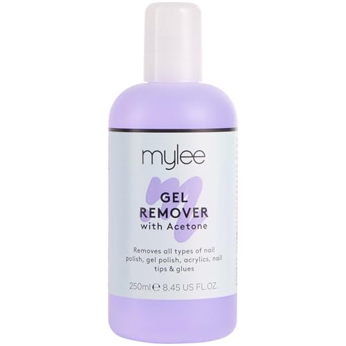 Mylee Gel Polish Remover Acetone Salon Professional UV LED Soak Off Nail Polish Cleaner for Manicures and Pedicures (250 ml)