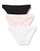 Produktbild Iris & Lilly Damen Höschen mit Hohem Bund aus Baumwolle, 3er-Pack, Schwarz/Blassrosa/Weiß, 40