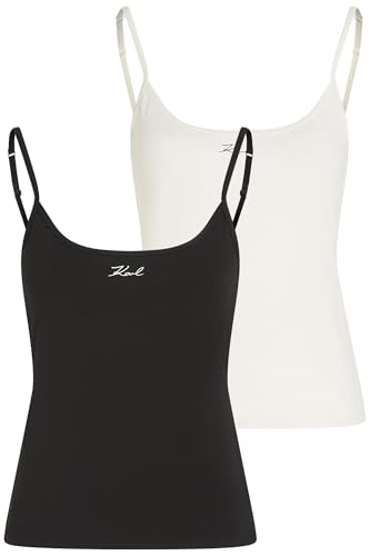 Karl Lagerfeld femme signature cami top lot 2 débardeur caraco bretelles fines