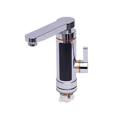 Instant Tankless Electric Water Heater Faucet, Electric Kitchen Bathroom Fast Heating Tap, LED Digital Display, for Kitchen Bathroom Big Under Bend, 110V