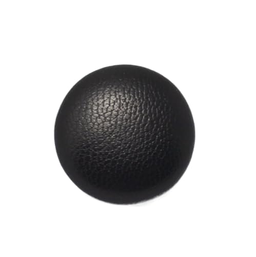 Lationday Botones de Cuero, 12 Pcs, Textura de Piel de Cordero Negra, Cuero de PU, Base de Aluminio, Abrigos, Chaquetas y Suéteres (18mm, Negro)