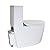WinZo WZ5311-P Dual Flush Macerating Toilet System with Macerator Pump for Basement Sewerage Waste Macerator,White
