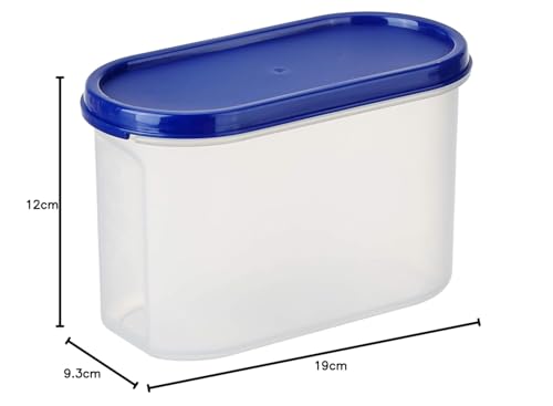 Image of The wowlife Modular Plastic Storage Container With Airtight Lid | BPA-Free Plastic | Microwave Safe | Dishwasher Safe | Kitchen Containers and Storage boxes | Set 4 | 1000 ml | Blue
