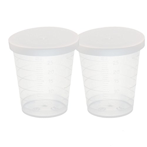 Aexit 2 Pcs Bottles & Jars Kitchen 30mL Plastic Measuring Cup Thicken Dispensing Bottles w Cap