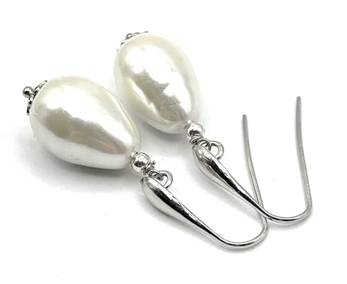 Boucles d'oreilles argent 925 anti-allergie avec perles baroques légères et élégantes - 5