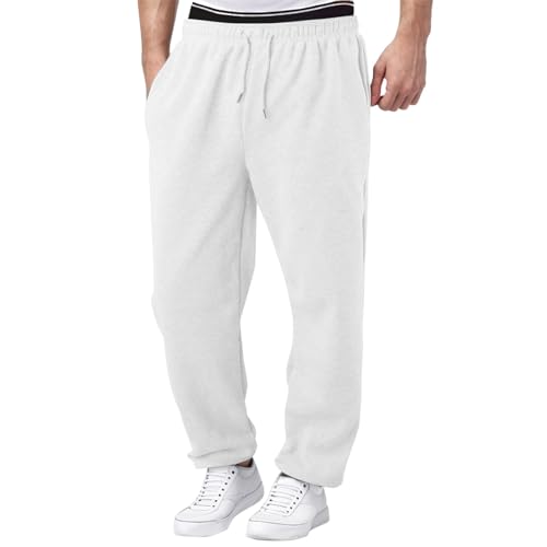 Wide Leg Sweatpants Men Straight Leg Baggy Jogger Pant with Pockets Comfy Casual Elastic Waist Drawstring Trousers2