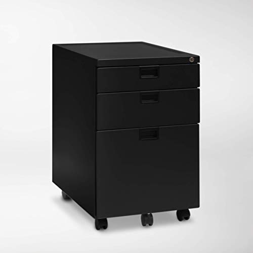 Sidekick 3-Drawer Mobile File Cabinet (Black)