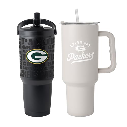 FANMATS NFL Green Bay Packers Stainless Steel Tumbler Set 30 and 40 oz Capacity | Powder-Coat Finish | Tonal Fashion Color