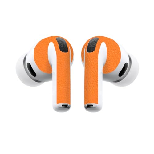 Film pour AirPods Pro 3 2025 SopiGuard en cuir orange, l'élégance sur mesure