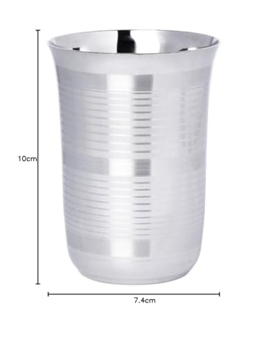 Image of Embassy Stainless Steel Long ST Glass, Pack of 6, 300 ml