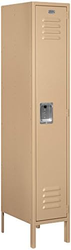 Salsbury Industries61158TN-U Single Tier 12-Inch Wide 5-Feet High 18-Inch Deep Unassembled Standard Metal Locker, Tan Brown