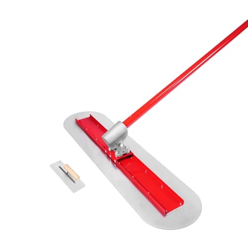 Bull Float Concrete Bull Float Tool Kit 48"x12" Fresno Round End Stainless Steel Board Kit Tool Cement Trowel Tools Float Bracket Concrete Tools Finishing With 57" Aluminum Alloy Handle x4 VOYAR - Image 2