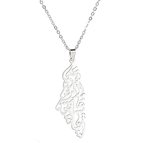 Lpitoy Collares Colgantes De Mapa De Israel Y Palestina Collar De Mapa De Palestina Regalos De Joyería De Oriente Medio para Hombres Mujeres ⭐