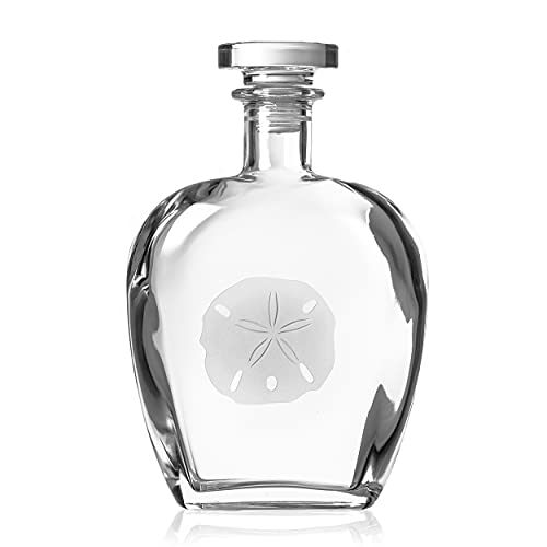 Rolf Glass Sand Dollar23 Ounce Whiskey Decanter – Spirits Decanter with Airtight Stopper - Lead-Free Glass - Sand Engraved in the USA – Liquor Decanter for Whiskey, Bourbon, & Brandy