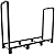 Artibear 4ft Outdoor Firewood Rack, Upgraded Adjustable Heavy Duty Logs Stand Stacker Holder for Fireplace - Metal Lumber Storage Carrier Organizer, Bright Black