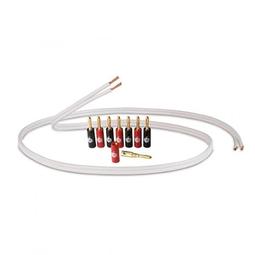 FISUAL OFC Speaker Cable With Banana Plugs Pack For Hifi Setup
